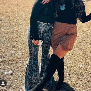 Free People Just Float On Printed Flare Jeans